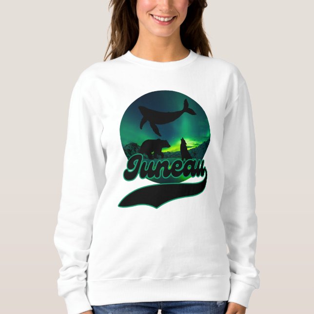 Sweatshirt Juneau Alaska Ours de loup de baleine Aurora Ak du (Devant)