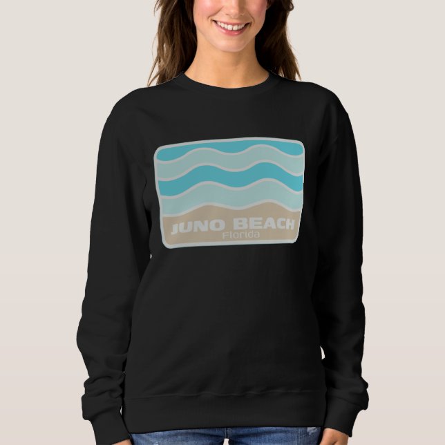 Sweatshirt Juno Beach Floride Rétro FL Vagues Plage Souvenir (Devant)