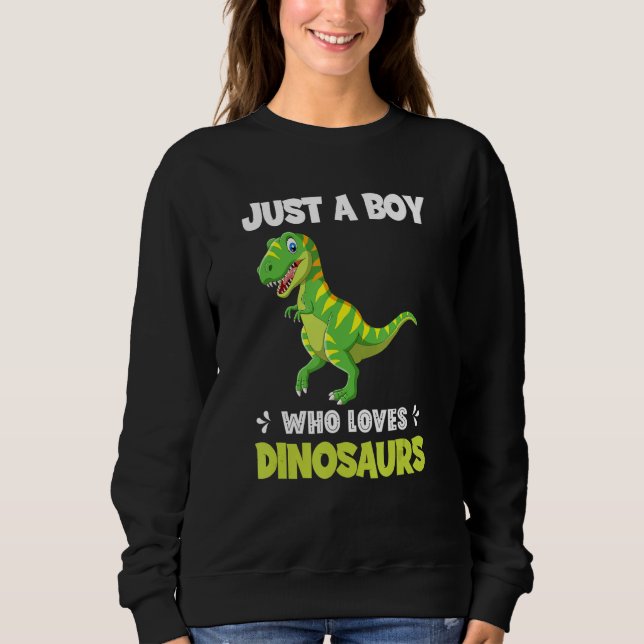 Sweatshirt Just A Boy Who Loves Dinosaurs Rawr Rex Dinosaur (Devant)