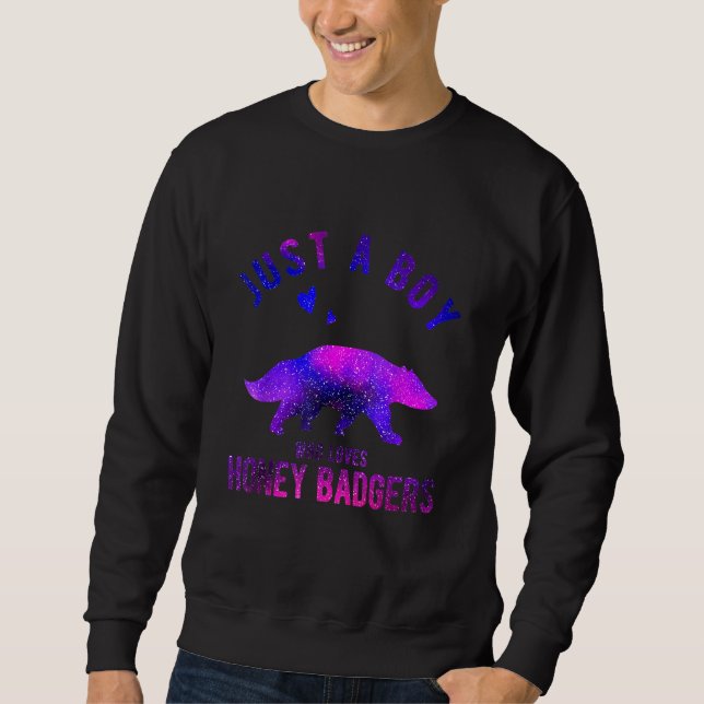 Sweatshirt Just A Boy Who Loves Honey Badgers Honey Badger  1 (Devant)