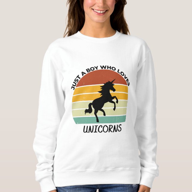 Sweatshirt Just a Boy who loves unicorns (Devant)