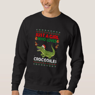 Sweatshirt Just A Girl Who Loves Crocodiles Matching Christma