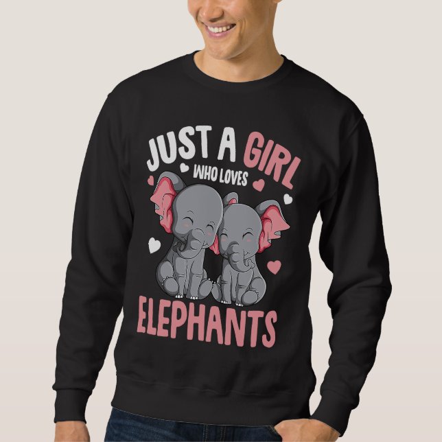 Sweatshirt Just a Girl who loves Elephants Kids Girls Elephan (Devant)
