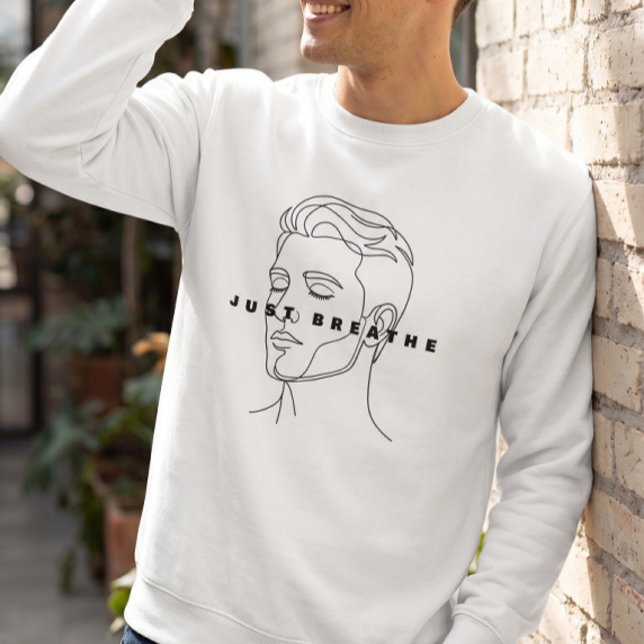 Sweatshirt Just Breathe Sweat-shirt blanc | Ligne épurée (Créateur téléchargé)