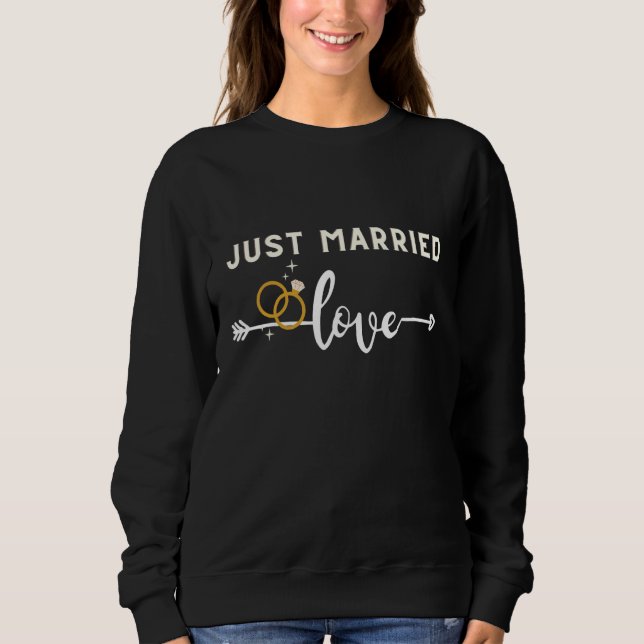Sweatshirt Just Married Wedding  Newlywed Bride And Groom Cou (Devant)