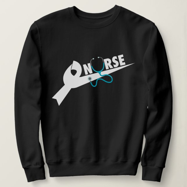 Sweatshirt Juste Chemise à nœud Stethoscope Infirmière, Cadea (Design devant)