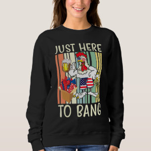 Sweatshirt Juste ici pour claquer drapeau États-Unis poulet f