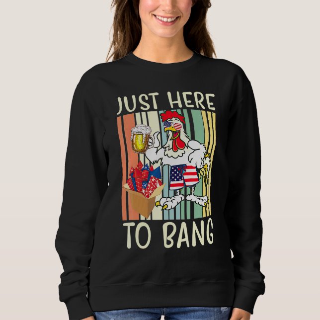 Sweatshirt Juste ici pour claquer drapeau États-Unis poulet f (Devant)