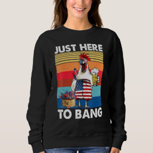 Sweatshirt Juste ici pour exploser poulet bière feu d'artific