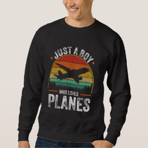 Sweatshirt Juste un garçon qui aime les avions amusant pilote