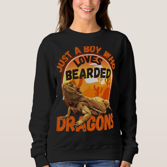 Sweatshirt Juste Un Garçon Qui Aime Les Dragons Portés Enfant (Devant)