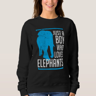 Sweatshirt Juste un garçon qui aime les éléphants Zoo Safari