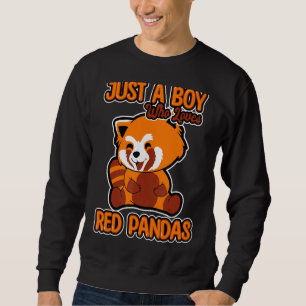 Sweatshirt Juste Un Garçon Qui Aime Les Pandas Rouges Citer H