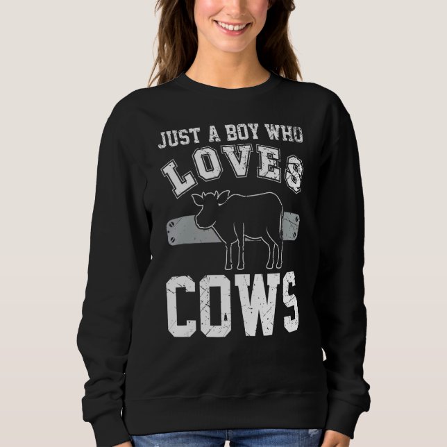 Sweatshirt Juste Un Garçon Qui Aime Les Vaches Agriculteurs V (Devant)