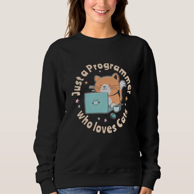 Sweatshirt Juste un programmeur qui aime les chats (Devant)
