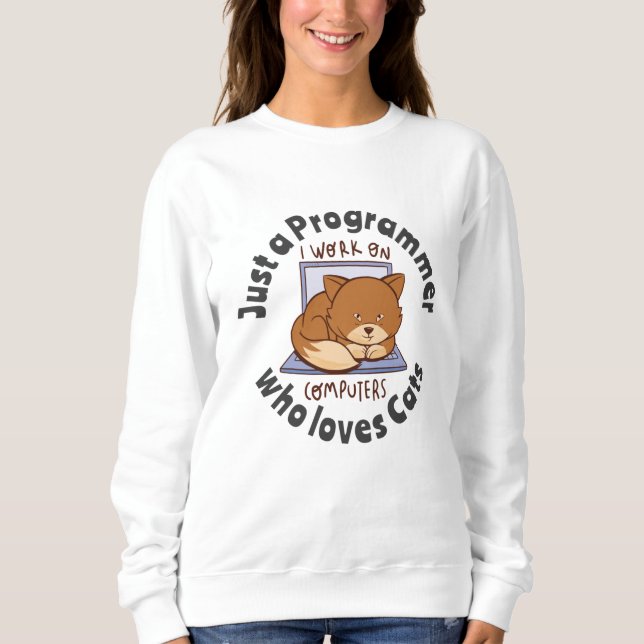 Sweatshirt Juste un programmeur qui aime les chats (Devant)
