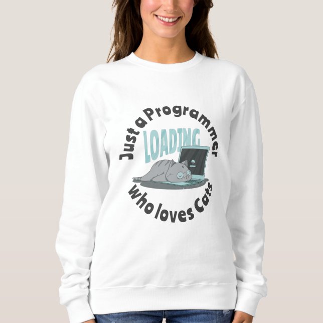 Sweatshirt Juste un programmeur qui aime les chats (Devant)