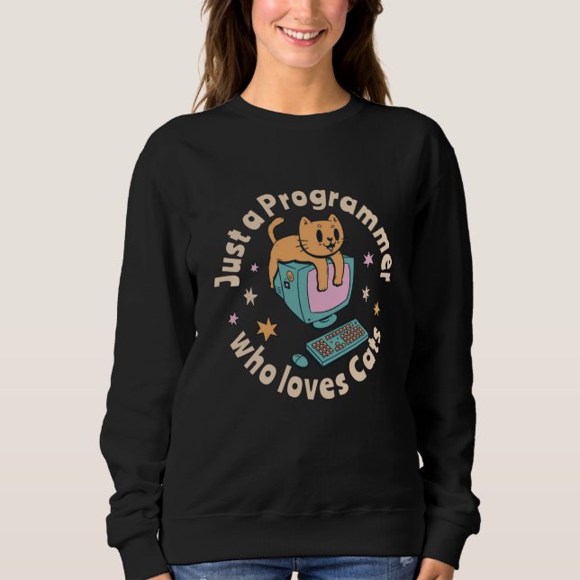 Sweatshirt Juste un programmeur qui aime les chats (Devant)