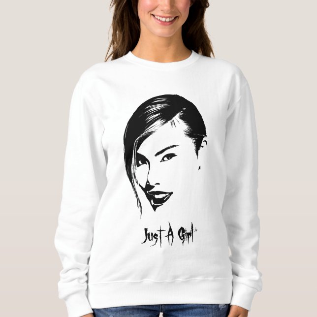 Sweatshirt Juste une fille 5 (Devant)