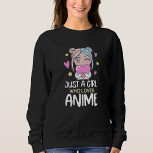 Sweatshirt Juste Une Fille Qui Aime Anime Manga Dessin Coeur
