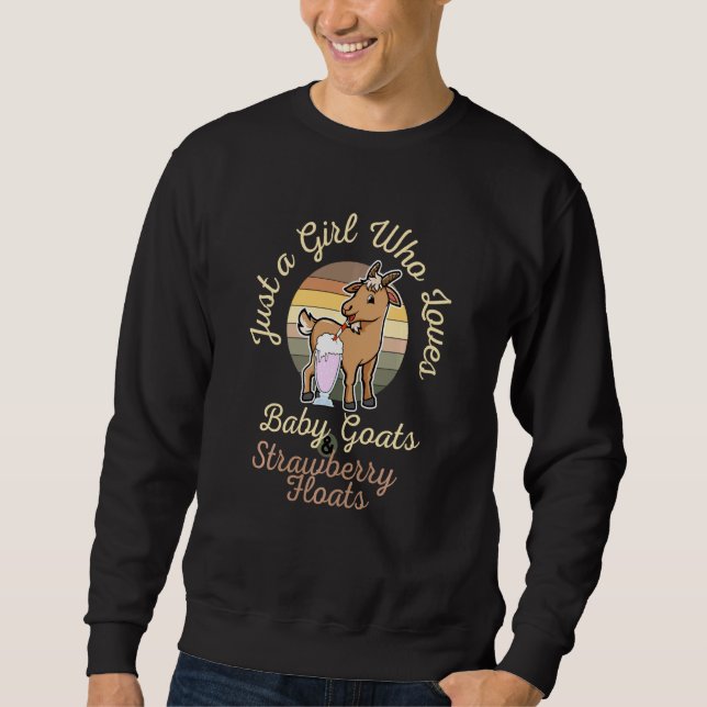 Sweatshirt Juste une fille qui aime bébé chèvres et fraise Fl (Devant)
