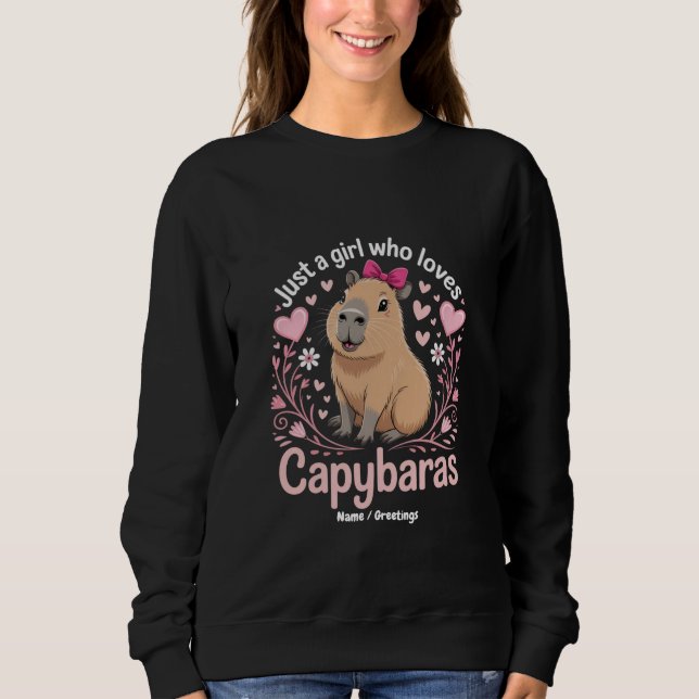 Sweatshirt Juste une fille qui aime Capybaras drôle mignon ca (Devant)