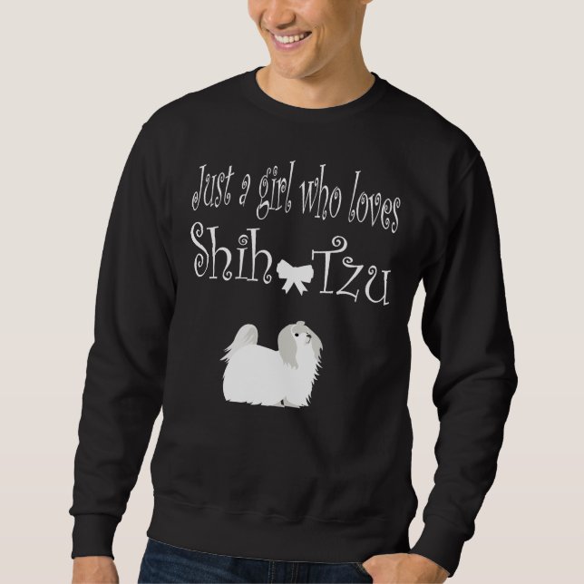 Sweatshirt Juste Une Fille Qui Aime Chih Tzu Chiens Premium S (Devant)