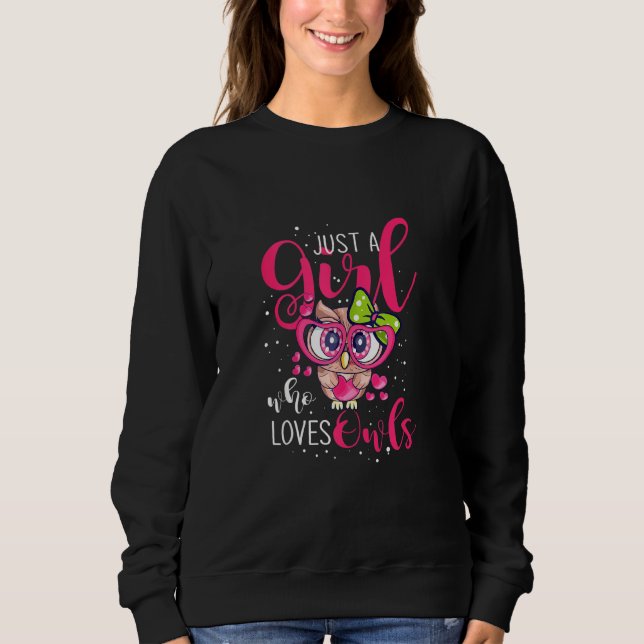 Sweatshirt Juste Une Fille Qui Aime La Chouette (Devant)
