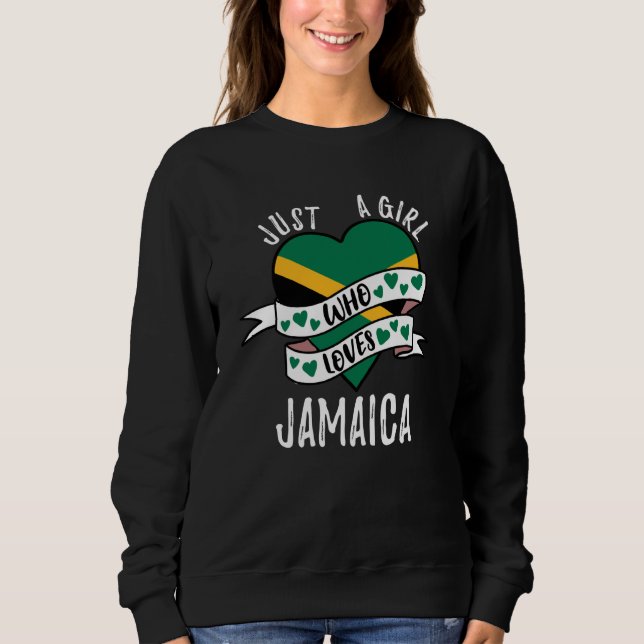 Sweatshirt Juste une fille qui aime la Jamaïque (Devant)