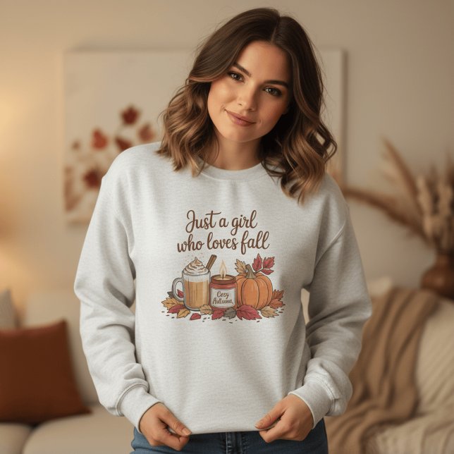 Sweatshirt Juste une Fille qui Aime l'Automne" Douces Vibrati (Créateur téléchargé)