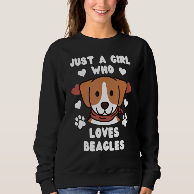 Sweatshirt Juste une fille qui aime le chien Beagle (Devant)