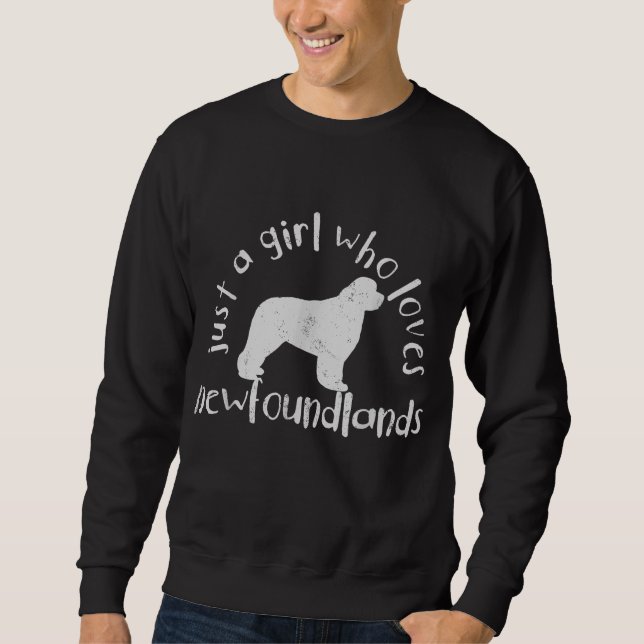Sweatshirt Juste une fille qui aime le chien de Terre-Neuve (Devant)