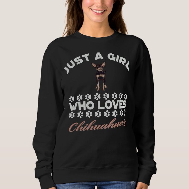 Sweatshirt Juste Une Fille Qui Aime Le Chihuahuas Relaxé (Devant)