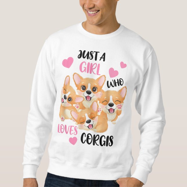 Sweatshirt Juste une fille qui aime le Corgis (Devant)
