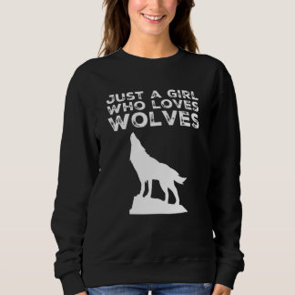 Sweatshirt Juste une fille qui aime le design des loups