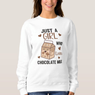 Sweatshirt Juste une fille qui aime le lait au chocolat Kawai
