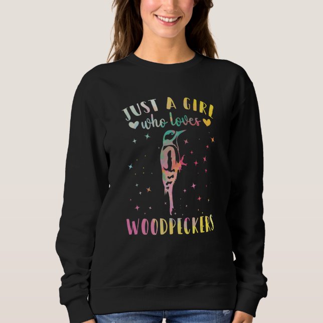 Sweatshirt Juste Une Fille Qui Aime Le Pic Bois Aquarellé (Devant)