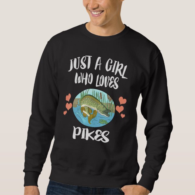 Sweatshirt Juste Une Fille Qui Aime Le Poisson De Pikes (Devant)