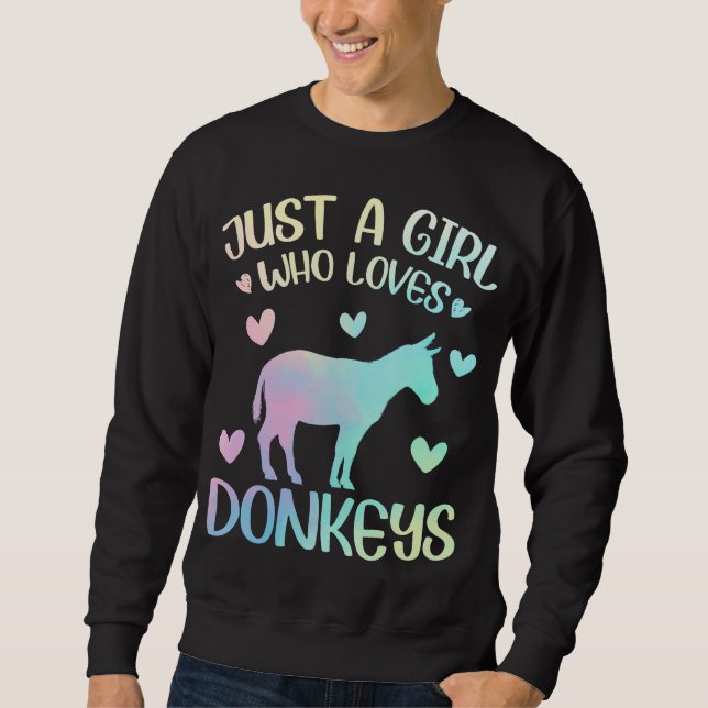 Sweatshirt Juste une fille qui aime les ânes (Devant)