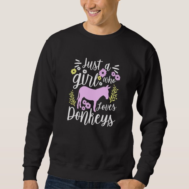 Sweatshirt Juste Une Fille Qui Aime Les Ânes Âne (Devant)