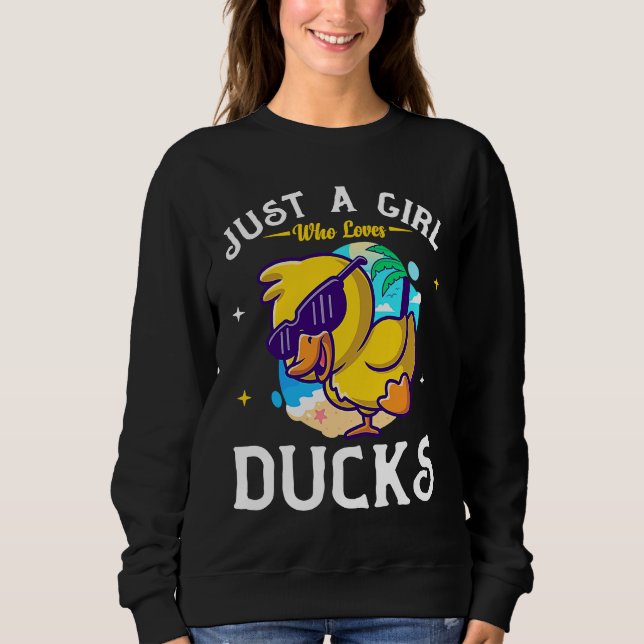 Sweatshirt Juste une fille qui aime les canards  Canard migno (Devant)