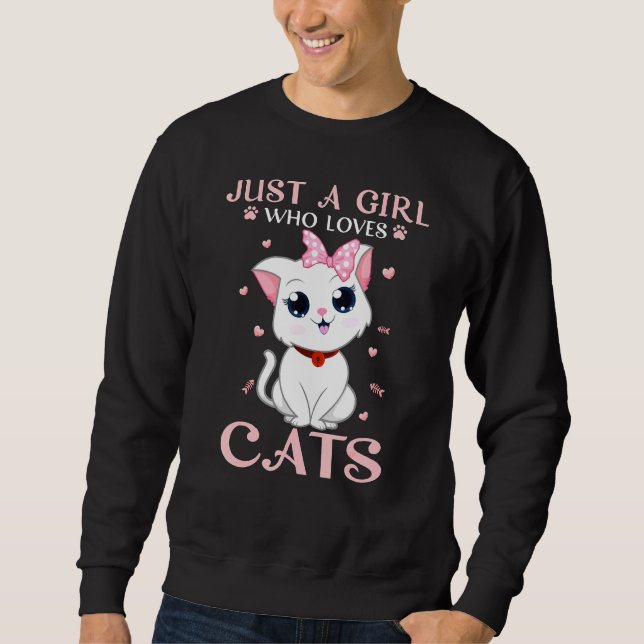 Sweatshirt Juste Une Fille Qui Aime Les Chats Cute Chat (Devant)