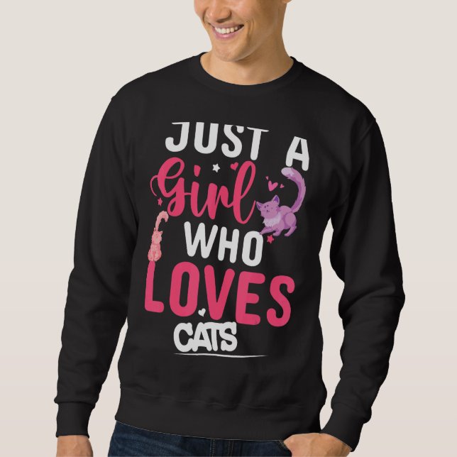 Sweatshirt Juste Une Fille Qui Aime Les Chats Cute Chat (Devant)
