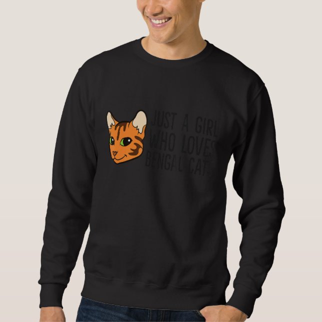 Sweatshirt Juste une fille qui aime les chats du Bengale (Devant)