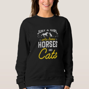 Sweatshirt Juste Une Fille Qui Aime Les Chevaux Et Les Chats 