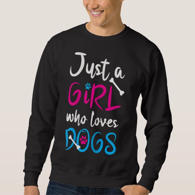 Sweatshirt Juste une fille qui aime les chiens - Drôle mignon (Devant)