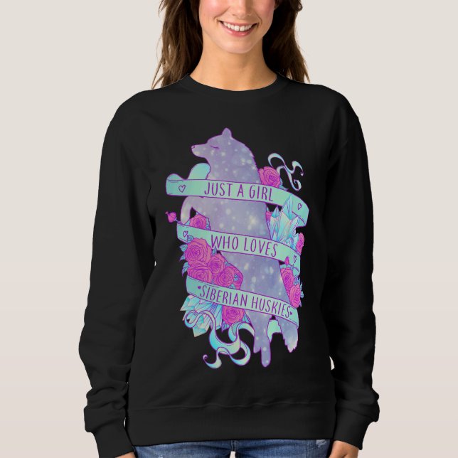 Sweatshirt Juste Une Fille Qui Aime Les Chiens Husky (Devant)