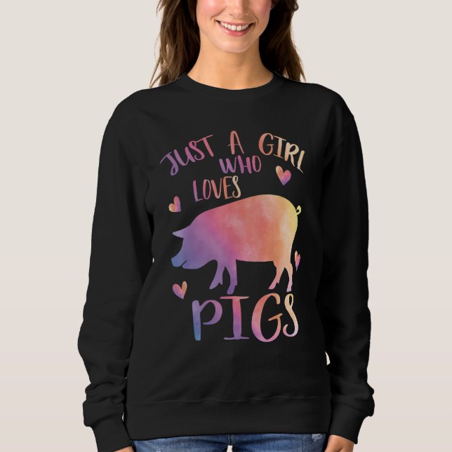 Sweatshirt Juste une fille qui aime les cochons aquarelle Coc (Devant)