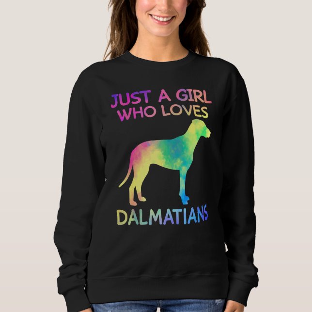 Sweatshirt Juste une fille qui aime les Dalmatiens mignons Da (Devant)