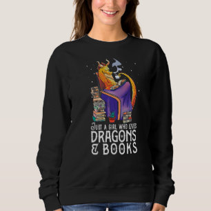 Sweatshirt Juste Une Fille Qui Aime Les Dragons & Livres Rése